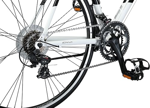 Miniatura 6 de Schwinn Phocus Bicicleta de carretera para adultos, hombres y mujeres, marco de aluminio, opciones de barra plana y caída, transmisión de múltiples