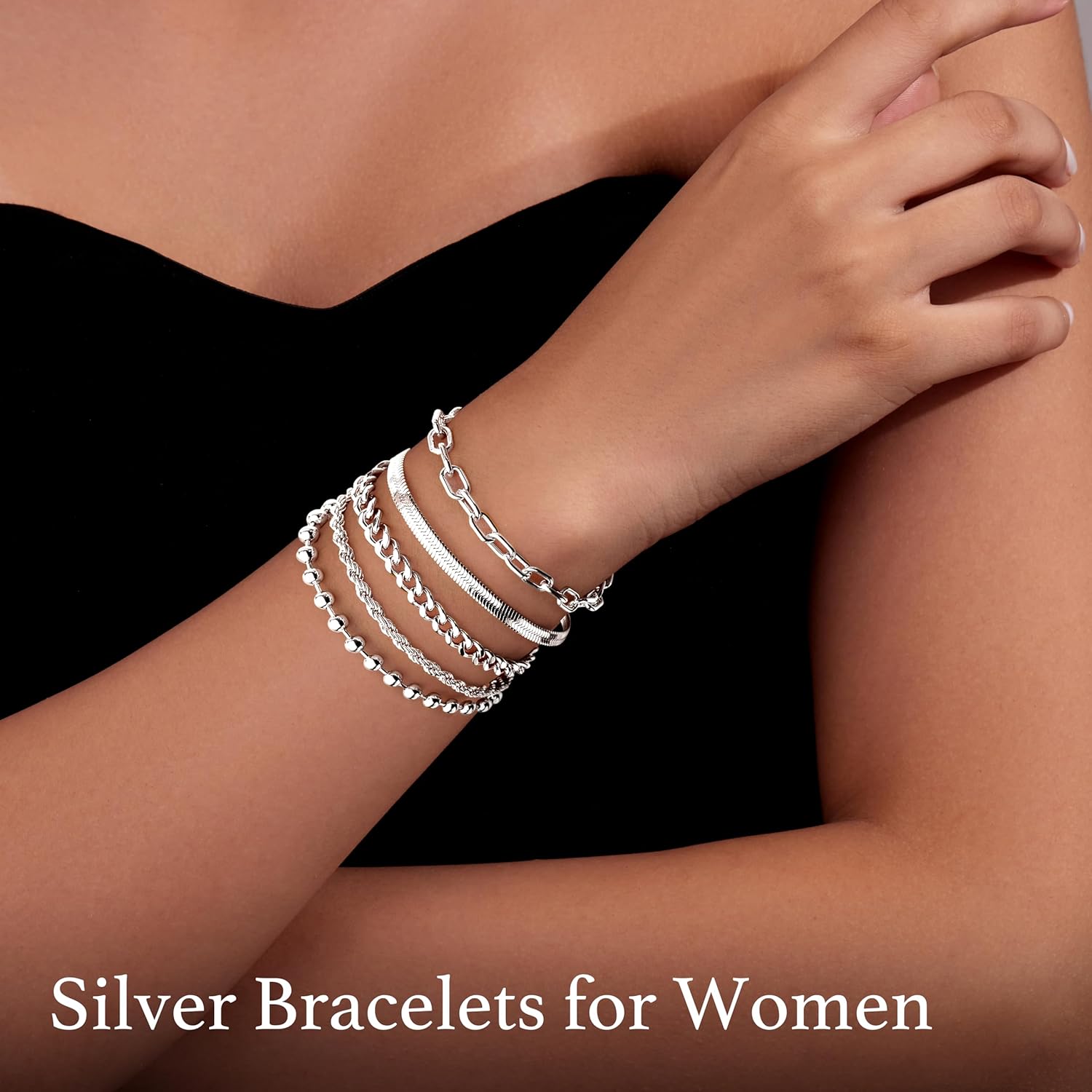 Gold Bracelets Set for Women Stack, Dainty Thick Bracelets Stack for Women Trendy, Simple Thin Gold Plated Cuff Stackable Bracelets With Beaded Cuban Paperclip Snake Rope Bangle Hand Chain Jewelry Gifts for Women Non Tainish - Image 6