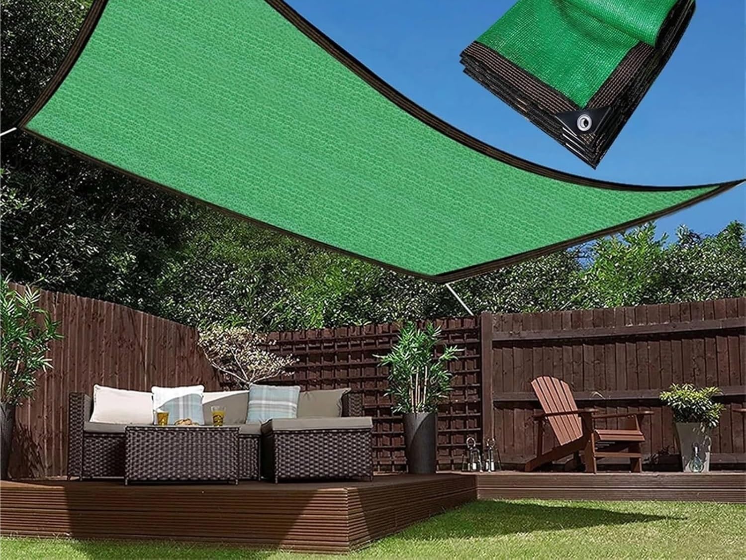 MELY Ombrellone da Giardino, Vele ombreggianti 3X4m Tende da Sole for Esterni Tenda da Sole Impermeabile Vela da Giardino Canopi da Giardino for Tela for Auto da terrazza(3x4m)