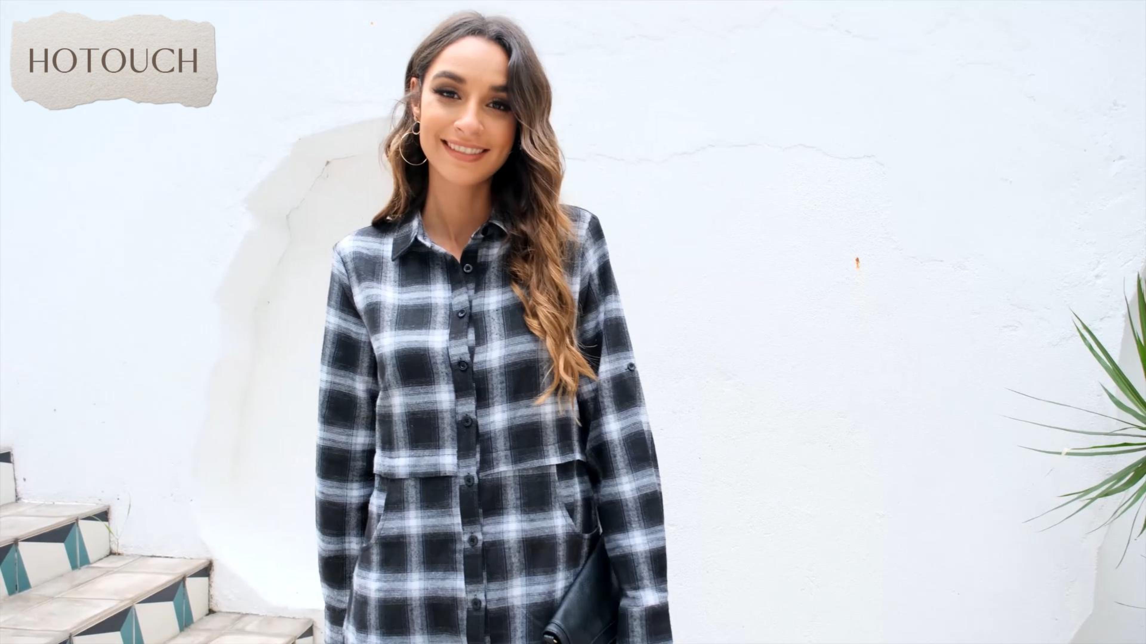 Hotouch Chemise à Manches Longues En Flanelle De Coton à