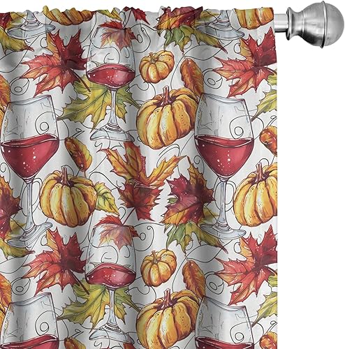 Miniatura 51 de Ambesonne Cortinas a cuadros marrones, ilustración de tartán bicolor, cuadrados en repetición diagonal, juego de 2 paneles para tratamiento de Azul