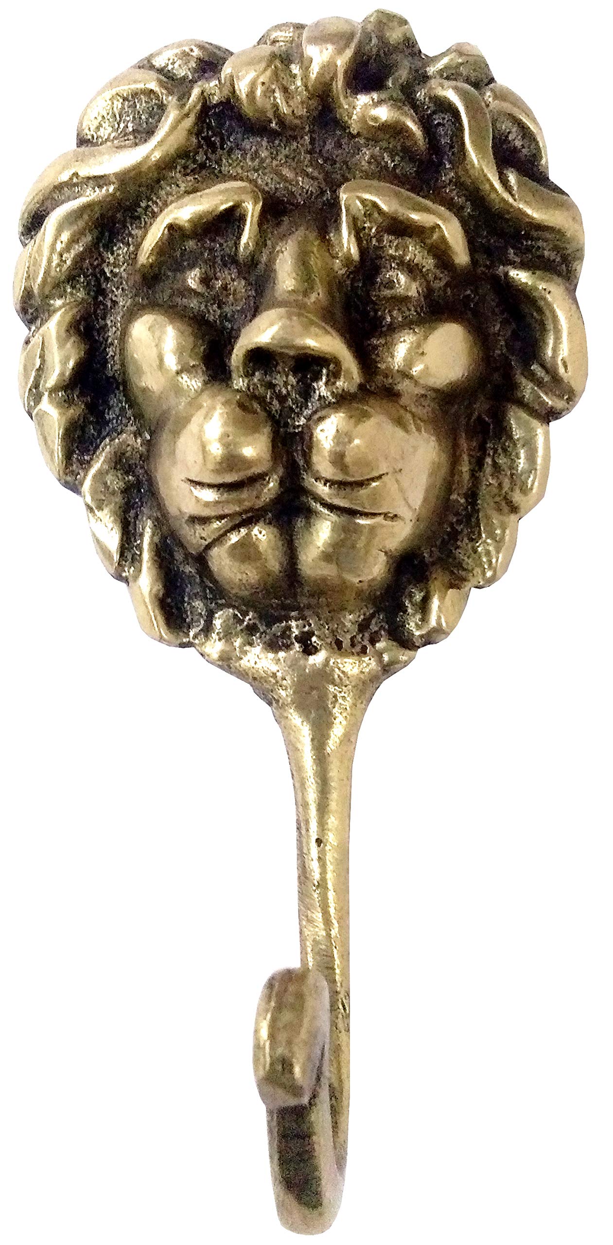 PurpledipBrass Wall Hook Hanger 'King of Jungle': Vintage Design Wall Decor (11842)