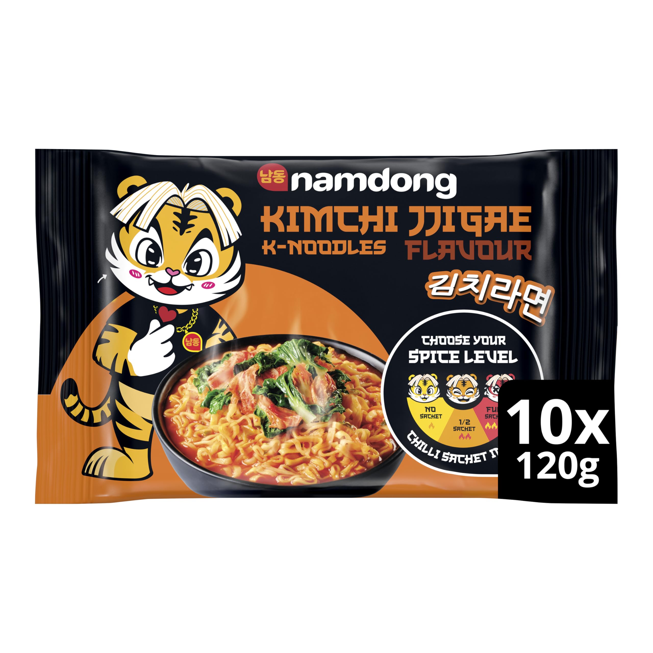 Namdong Kimchi Jjigae Noodle Block Korean-style instant noodles with a sachet of chilli mix 10x 120 g