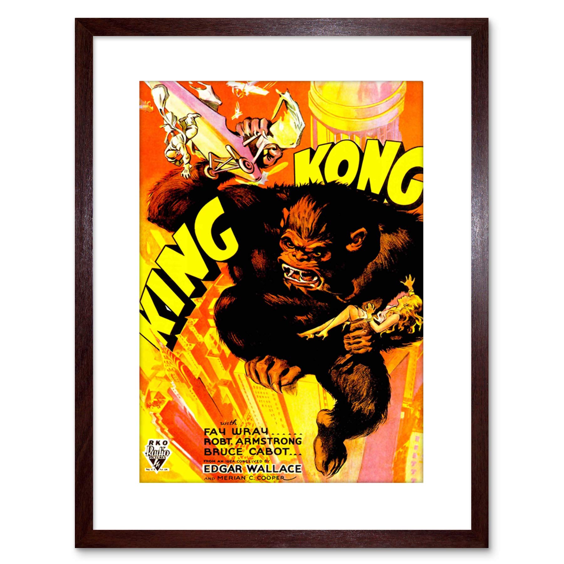 Wee Blue Coo FILM MOVIE VINTAGE AD KING KONG MONSTER HORROR FRAMED PRINT F97X7526