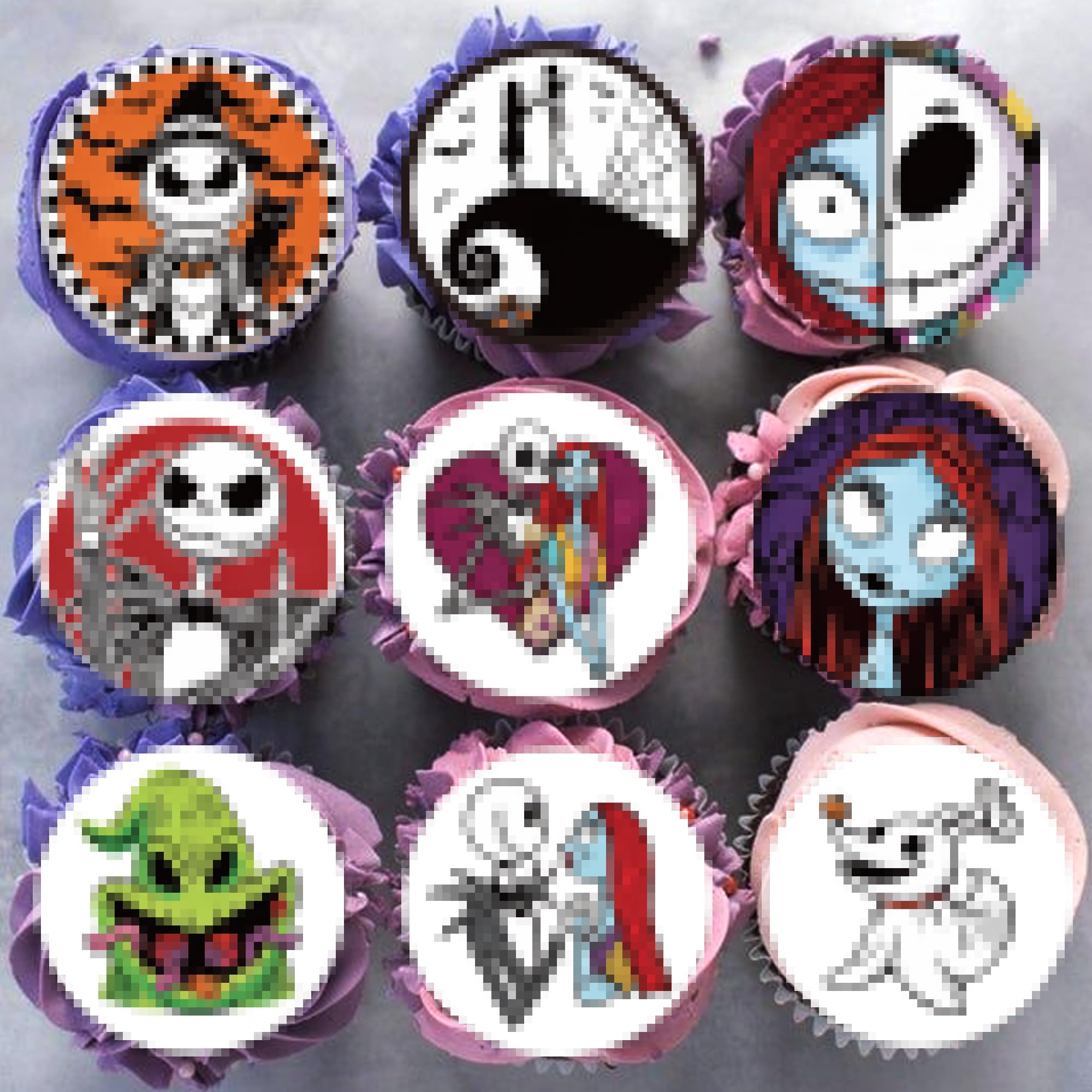 Xsstarmi 63 Pack Edible Halloween Cupcake Toppers Rice Paper Skull Ghost Cupcake Picks for Nightmare Halloween Horrible Baby Shower Birthday Party Cake Decorations Supplies