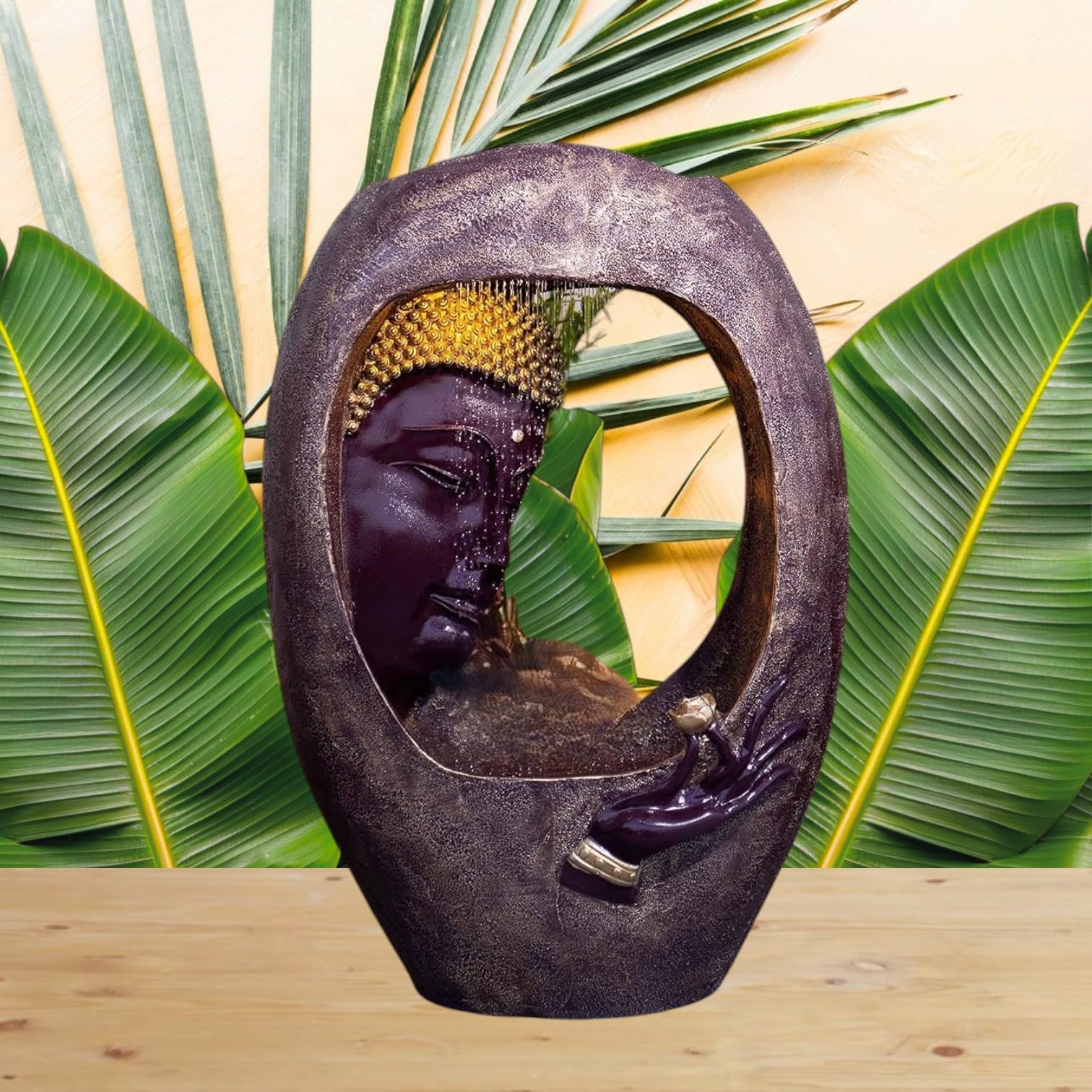 Art Mania Carved Buddha face Shower Water Fountain for Home, Indoor aa Big Size, Water Fountain for Garden, for Home vastu,Buddha Fountain 3 feet-image-36