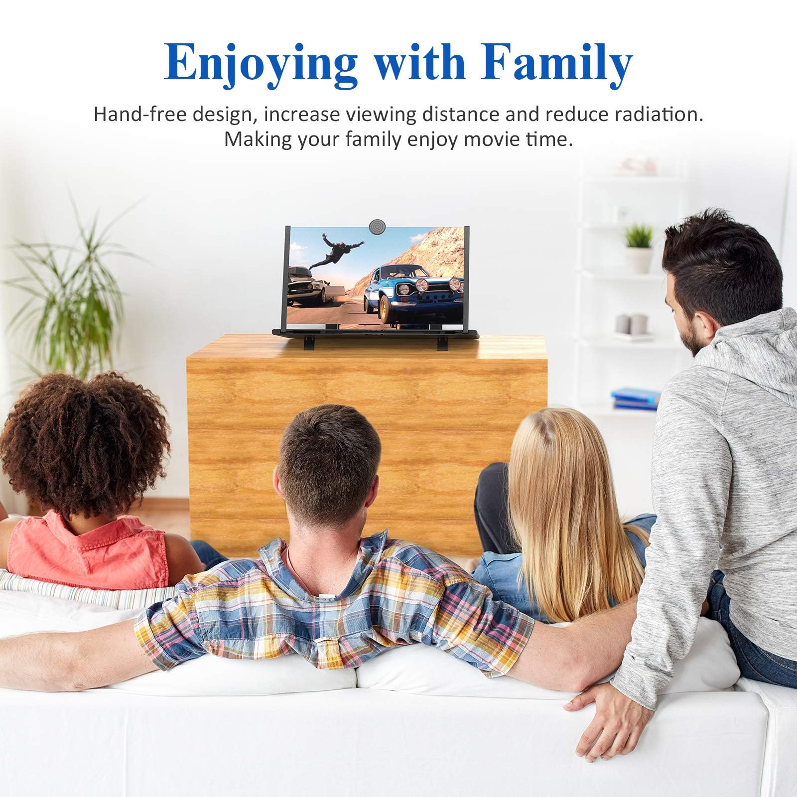 Lupa de pantalla de 16 pulgadas para teléfono celular, proyector de aumento 3D HD para películas, videos y juegos, soporte plegable para teléfono con amplificador de pantalla, compatible con todos los