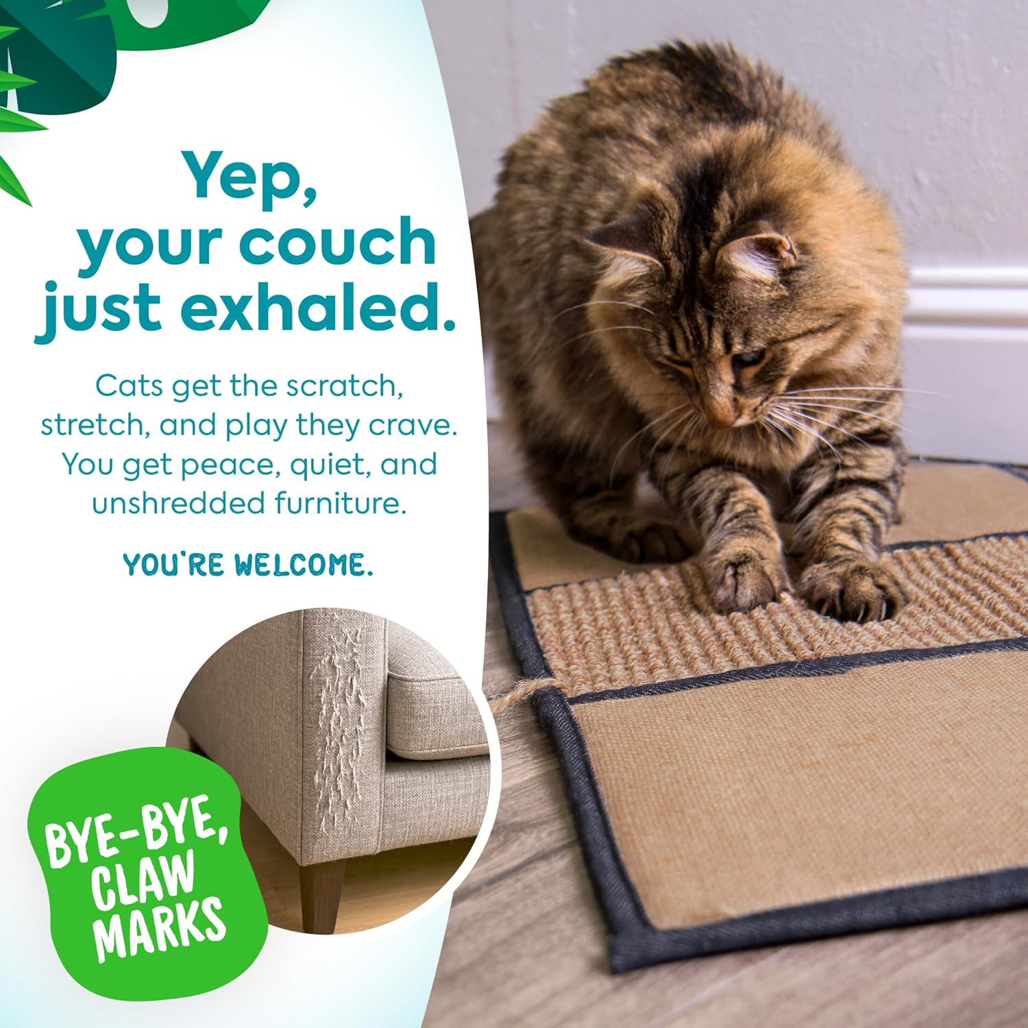 Petlinks Scratch & Play Carpet & Burlap Cat Scratch Mat - Brown, One Size