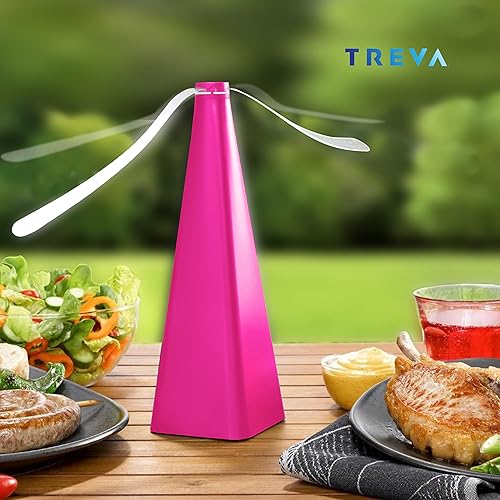 Vista 12 de Treva Ventilador disuasorio de moscas con cuchillas holográficas para eliminar insectos, mosquitos y moscas, ventilador de mosca alimentado por Negro