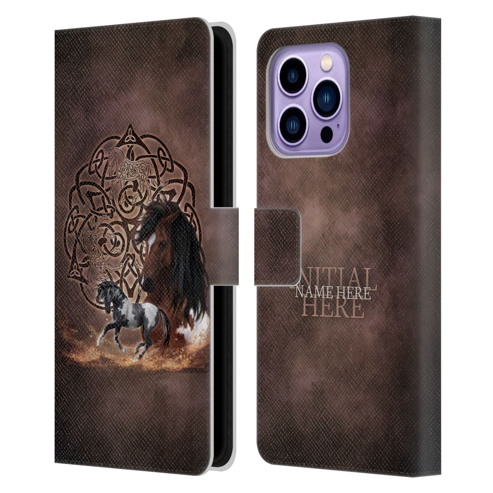Coque Cuir iPhone 14 Pro Max Cheval Personnalisé Head Case Designs