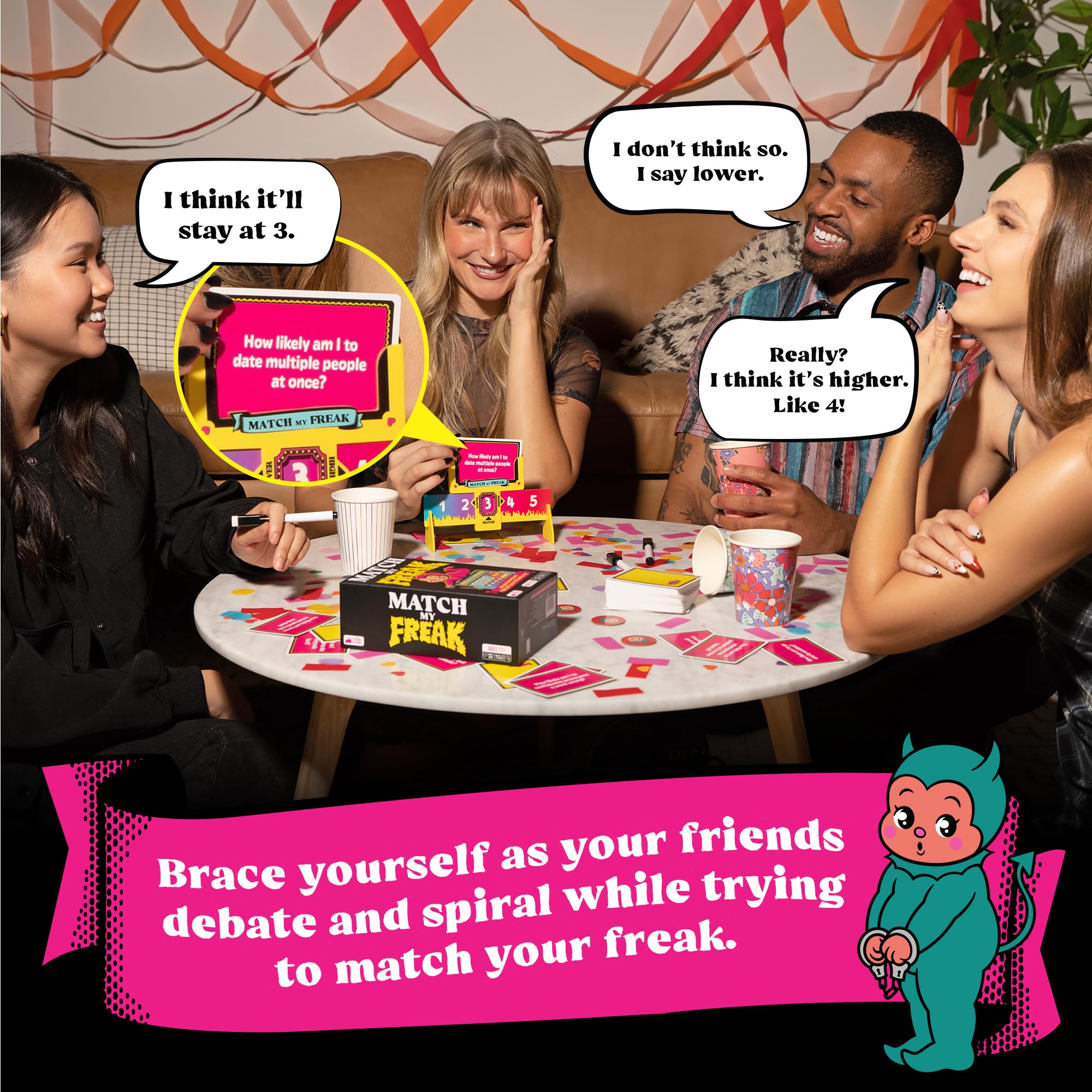 Exploding Kittens Match My Freak, the Adult Party Game of Oversharing, Fast Rounds, Chaotic Group Guesses - Image 4