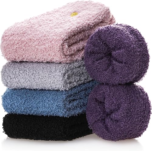 Miniatura 5 de Calcetines mullidos para mujer, de microfibra súper suave, mullidos, acogedores, para invierno, cálidos, mullidos
