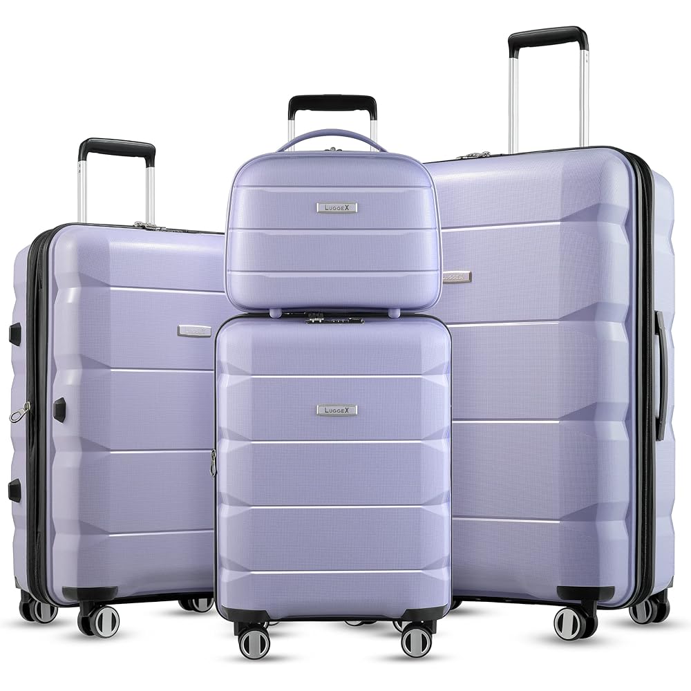 38/mo Finance LUGGEX Expandable Carry On Luggage Sets 4 Piece PP