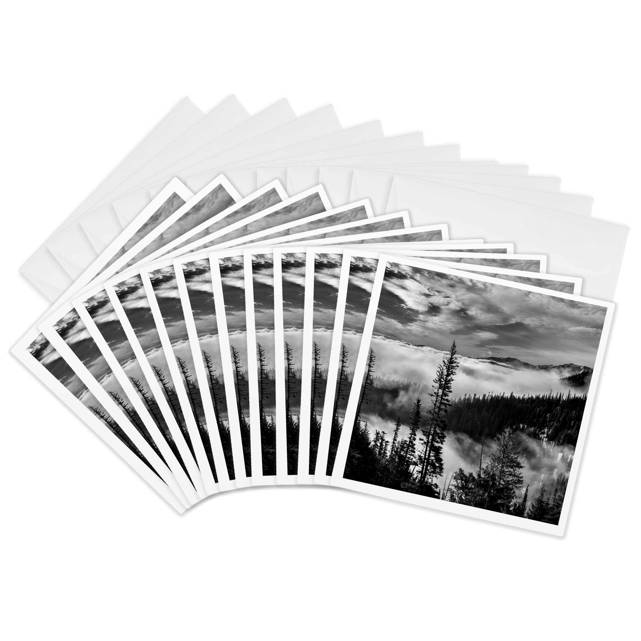 3dRose gc_251494_2 6 x 6-Inch "Washington State, Olympic National Park View, Hurricane Ridge Road" Greeting Card (Set of 12)