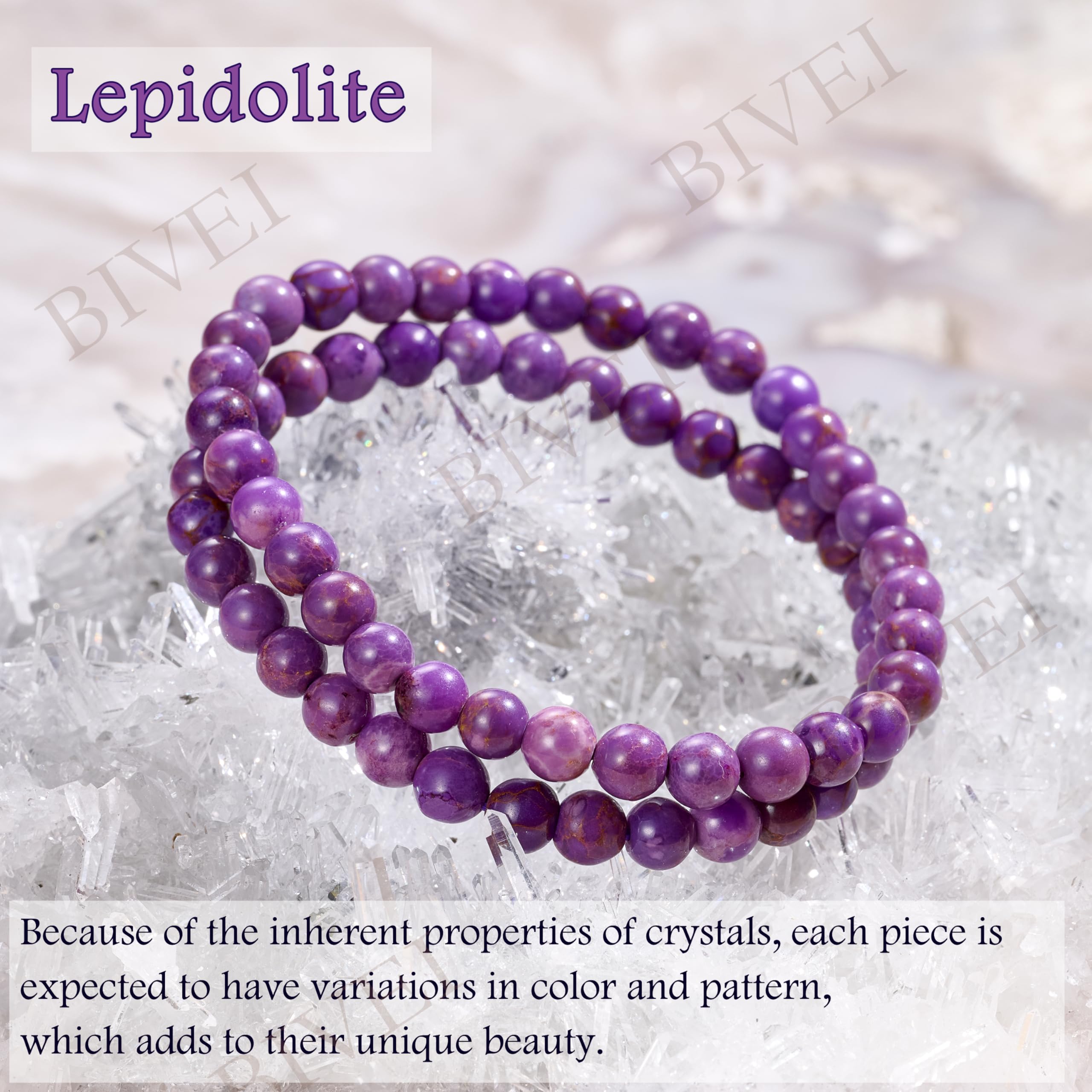 Bivei signora braccialetto perline 6mm semiprezioso cristallo naturale elastico elastico cristallo accessori regalo di yoga