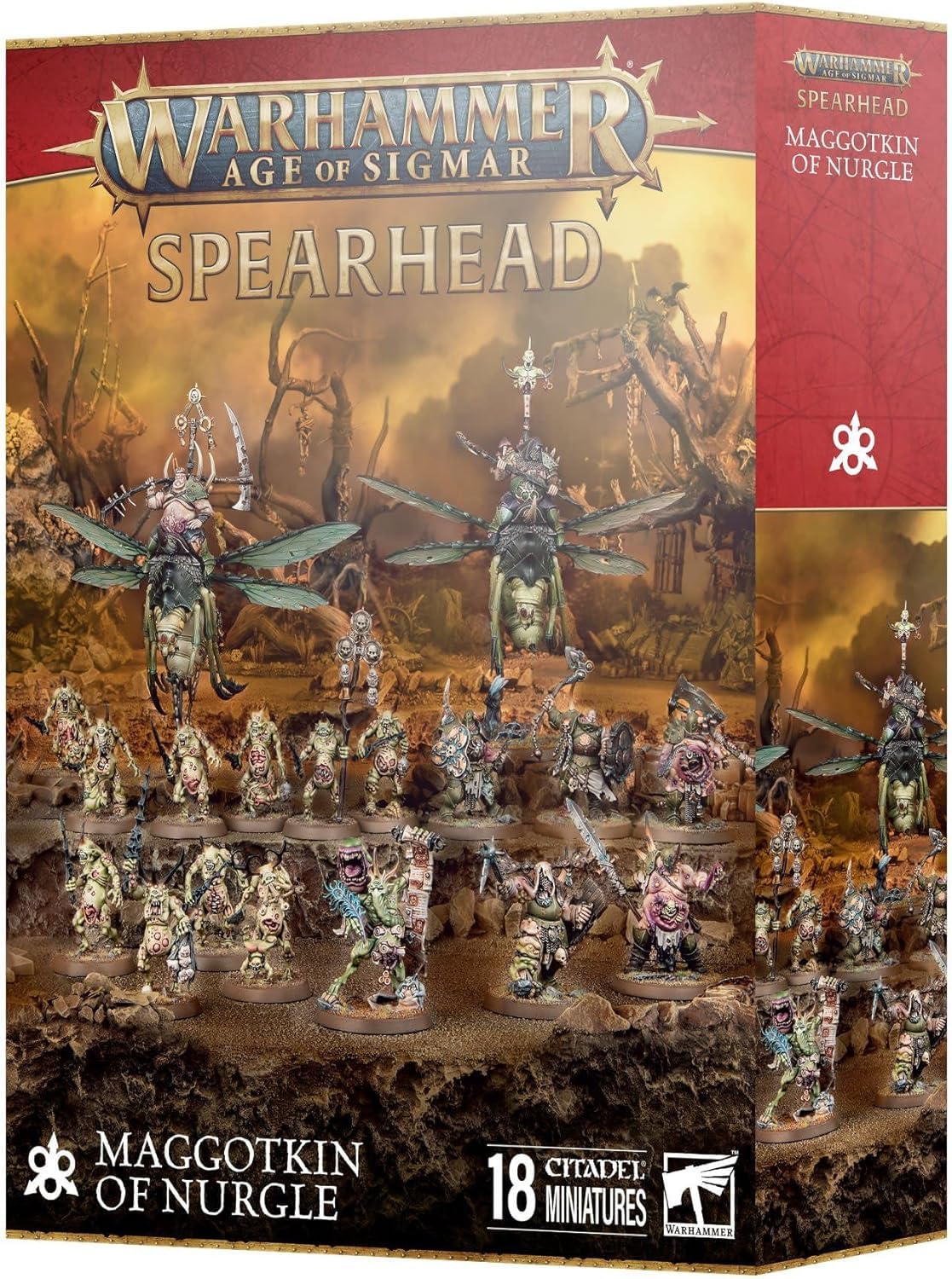 Games Workshop - Warhammer - Age of Sigmar - Spearhead: Maggotkin of Nurgle (2024), Green and Brown