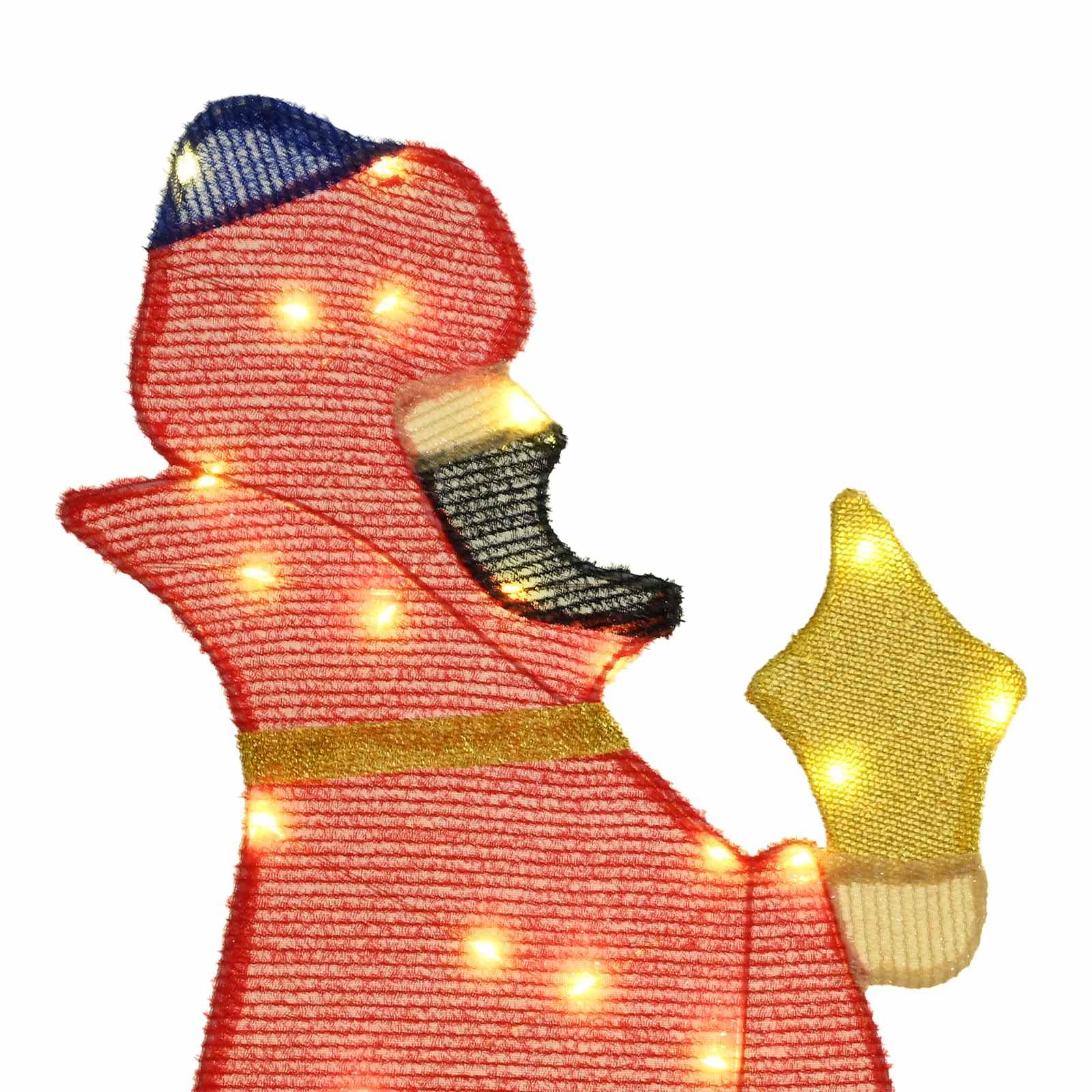 3 weise Männer Weihnachtsbeleuchtung Stoff Metall 3 pcs 105 cm Warmes Weiß LED Lichterkette für Innen Außen Dekoration Advent Festtag Atmosphäre