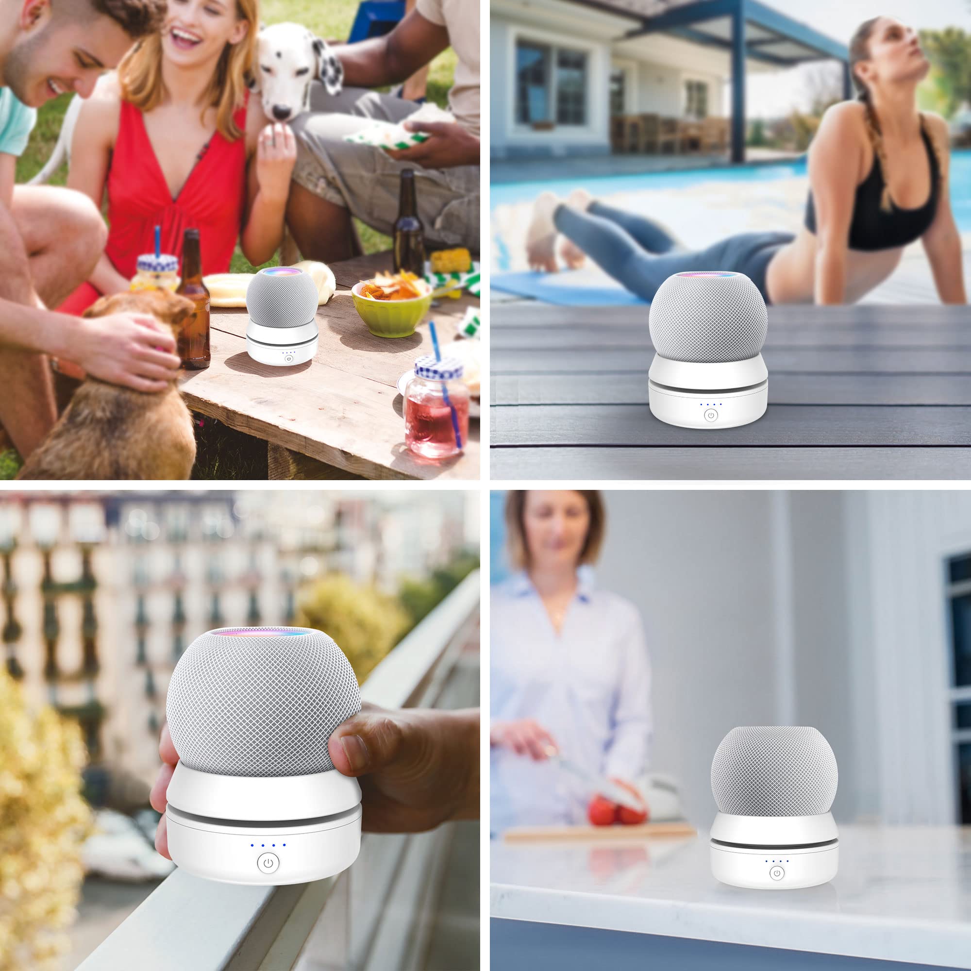 Batteria HomePod Mini PlusAcc 10000mAh - Supporto Portatile Con Gestione Cavi | Nero, 10 Ore Autonomia - Foto 4