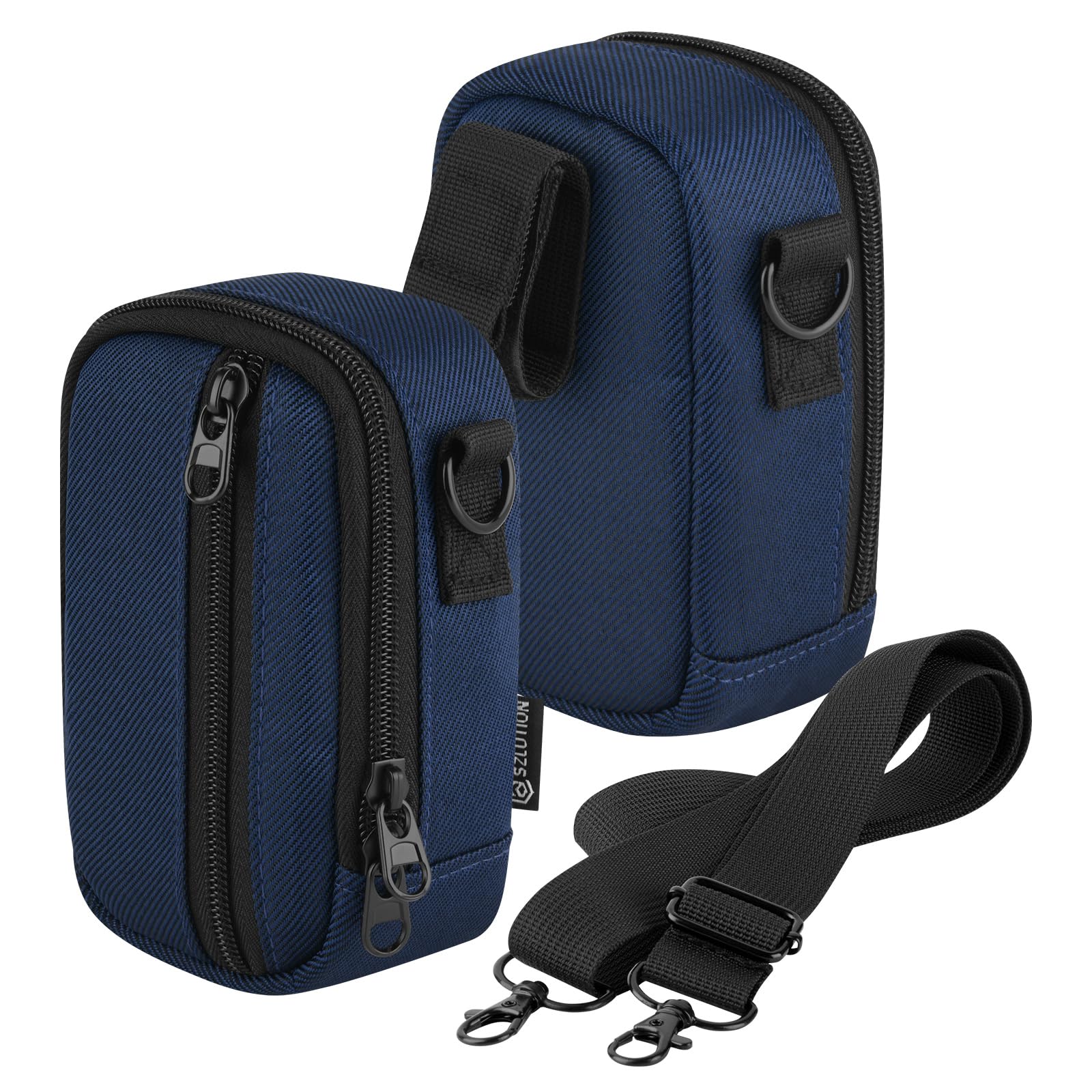 Travel Case for Digital Camera, Small Camera Storage Bag(Fit Camera Size<5.3"x3.1"x2.1") with Belt Loop and Strap Compatible with Medium Point and Shoot Camera Vlogging Camera, Royal Blue