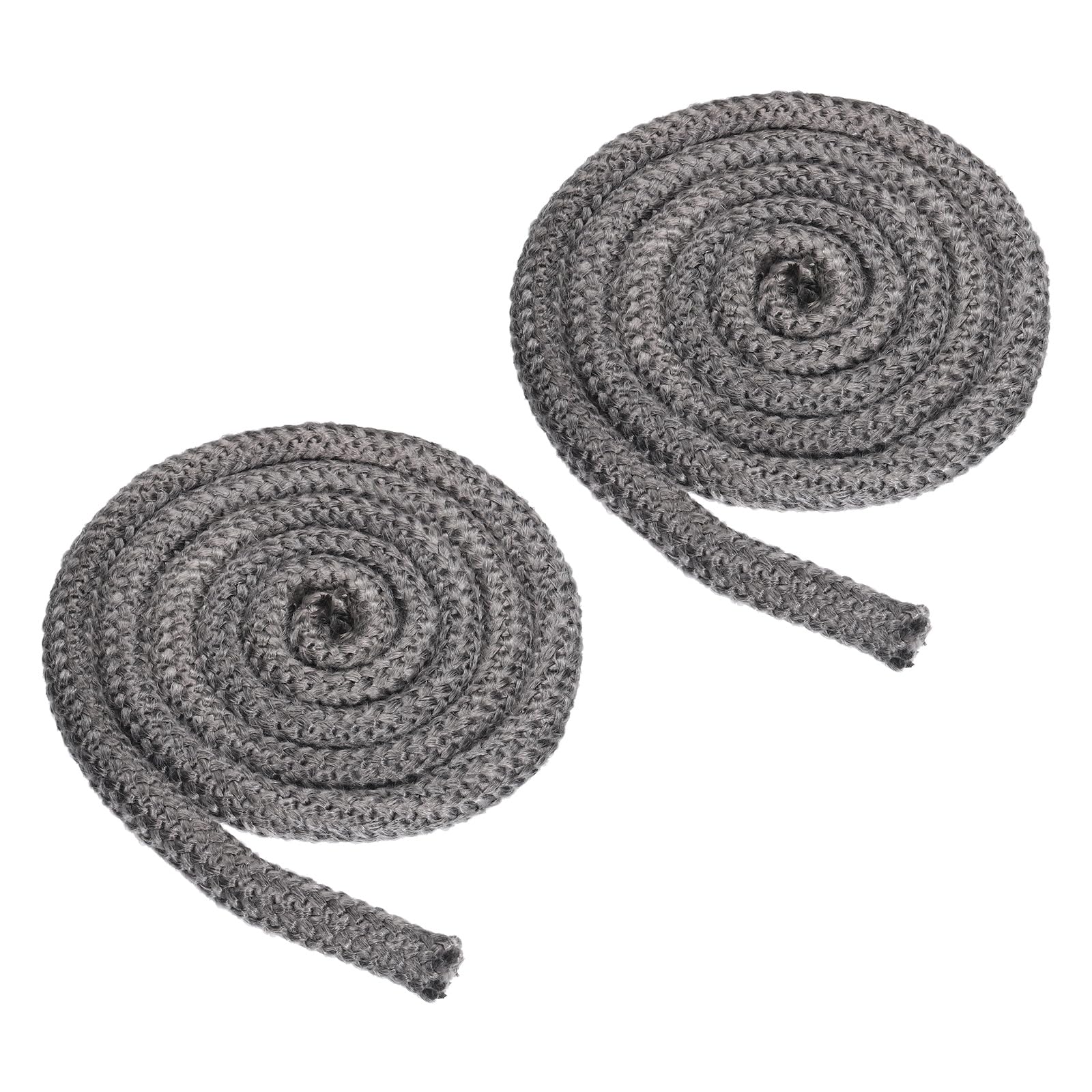 PATIKIL Guarnizione Per Stufa 18mm x 2.5 Metri, 2Pcs Guarnizione Rotonda In Fibre Di Vetro Grafite Resistente Ad Alte Temperature Per Porte Di Stufe E Camini, Nero