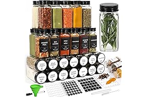 AuroTrends 4 oz Glass Spice Jars for Kitchen Pantry Organization