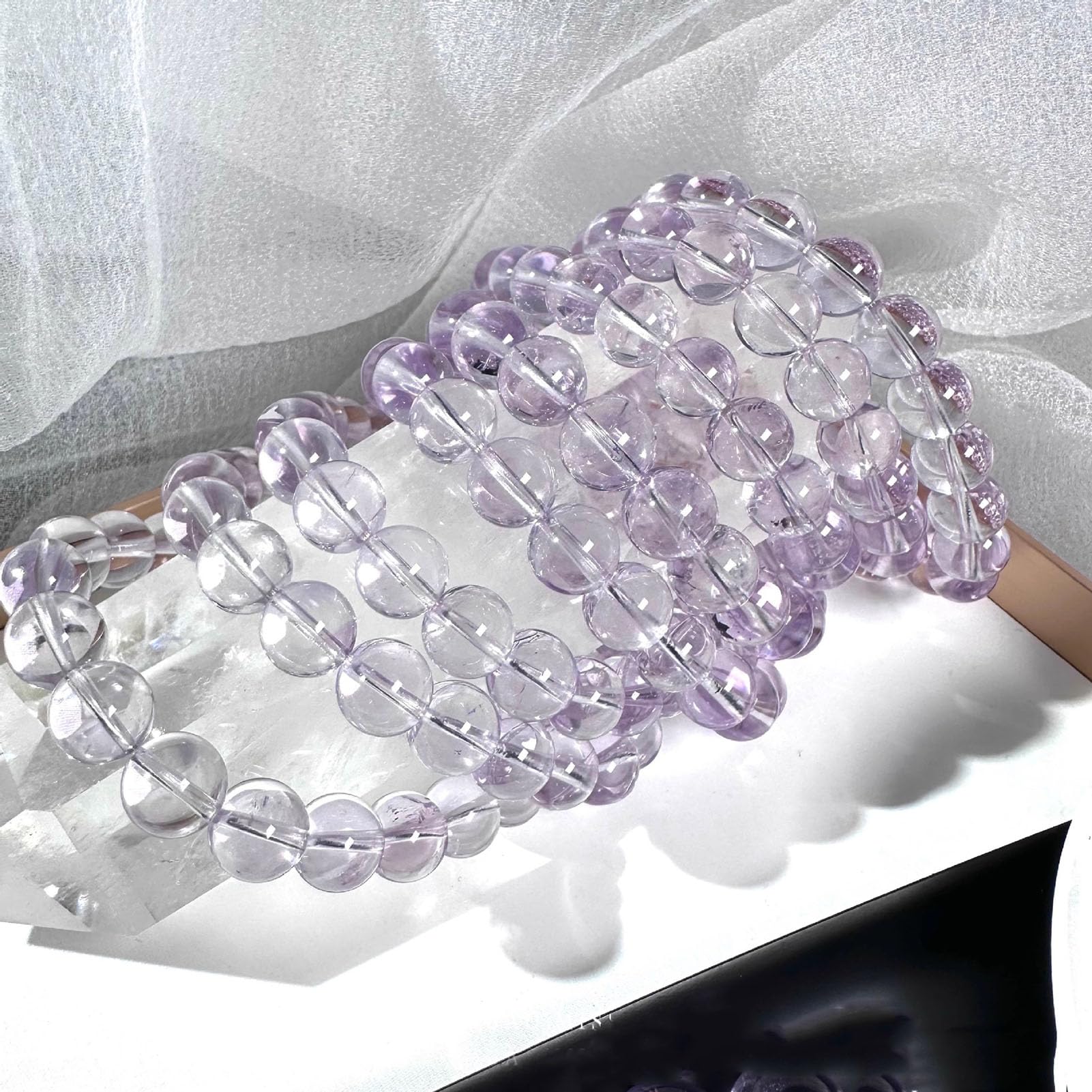 Bracciale con perline pietre preziose naturali per donna, bracciale rotondo | Braccialetti unisex in cristallo naturale per meditazione, yoga, guarigione spirituale ed energia positiva