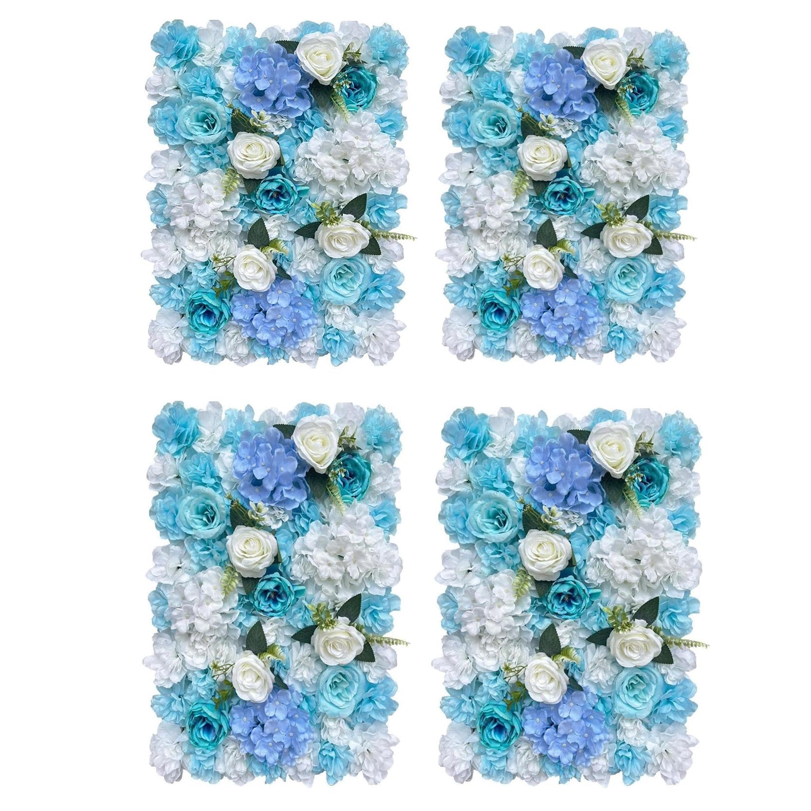 GOUZIBHD Flower Wall Panel Set for Photo Background Home Wedding Party,Wedding Flower Decorations Wall Silk Rose Panels Artificial Luxury Flower Wall Backdrop(Size:4PCS)