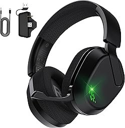 Wireless Gaming Headset for Xbox Series X|S, Xbox One, PS5, PS4, Mac,Switch, PC Host,Xbox Wireless Headset with Mic,50mm Driver,20ms Low-Latency, Bluetooth 5.3 with Noise Cancelling-Black