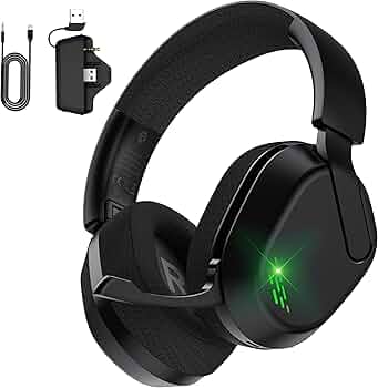 Wireless Gaming Headset for Xbox Series X/S, Xbox One, PS5, PC, Mac, Bluetooth 6.0 Gaming Headphones with Flip-to-Mute Noise-Canceling Mic, Foldable, 3D Surround Sound, 45H Battery - Black