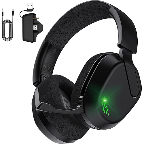 Wireless Gaming Headset for Xbox Series X/S, Xbox One, PS5, PC, Mac, Bluetooth 6.0 Gaming Headphones with Flip-to-Mute Noise-Canceling Mic, Foldable, 3D Surround Sound, 45H Battery - Black