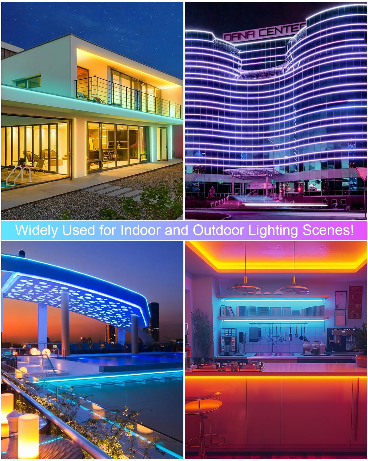 ALITOVE Tira de luces LED de neón RGB, 20 m, 230 V, conexión directa con mando a distancia, cambio de color, 80 ledes/m, resistente al agua, para jardín, piscina, fiesta, decoración del hogar (sin