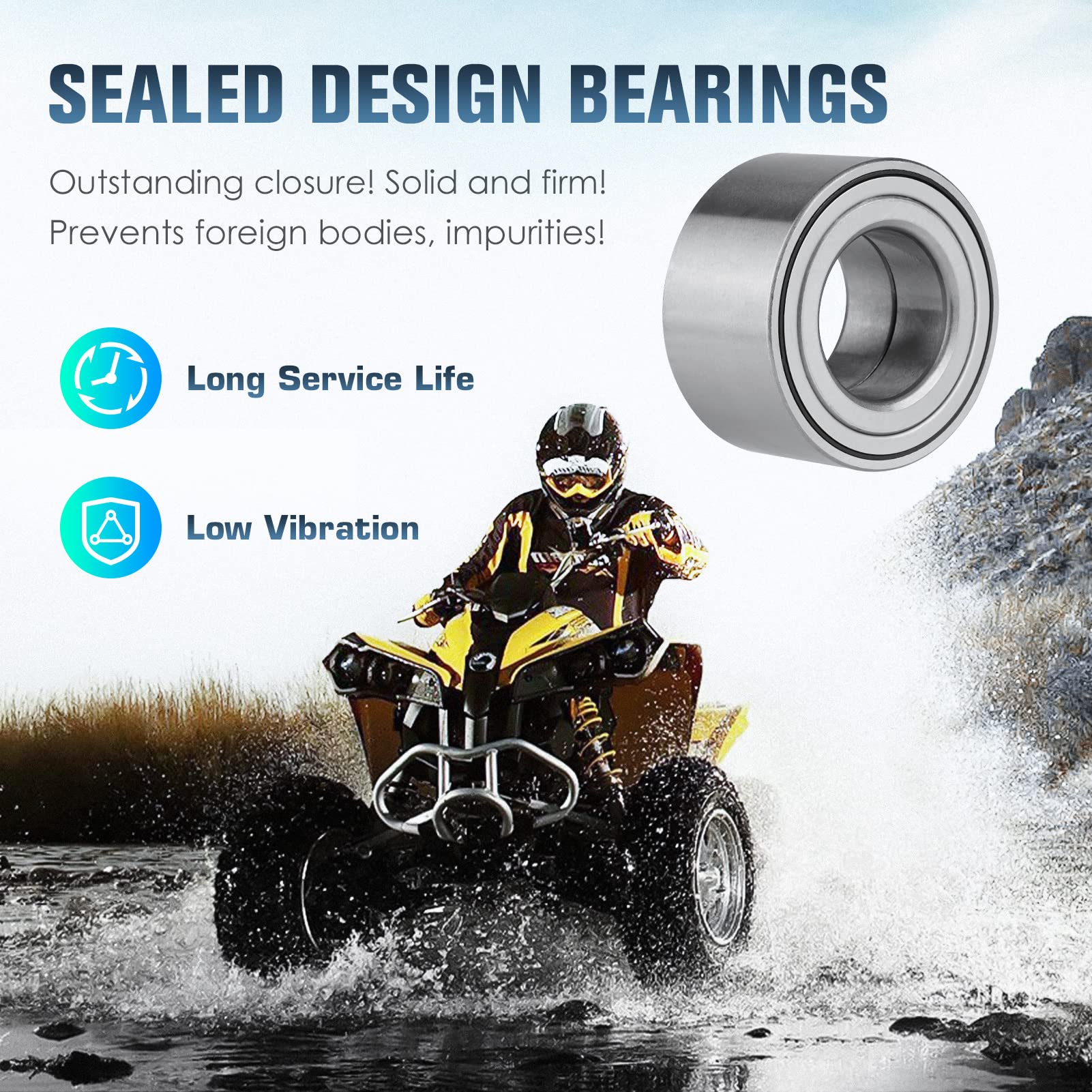 Front Wheel Bearings For Polaris UTV Ranger 500 700 800 900 1000 Crew Diesel XP - Foto 2