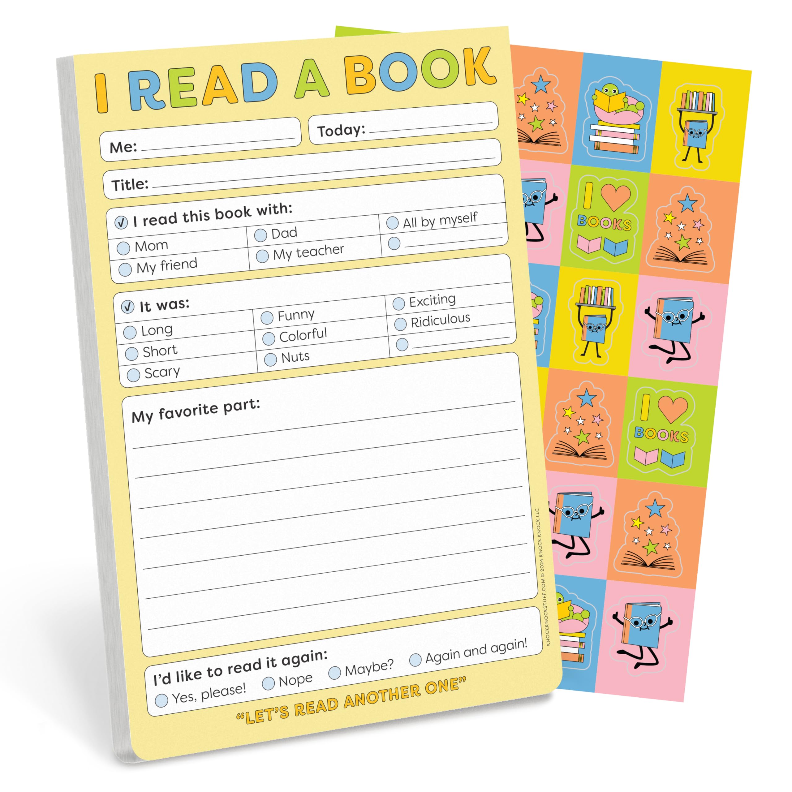 Knock Knock I Read a Book Playtime Pad with Sticker Sheet (Knock Knock Kids Playtime Pads)
