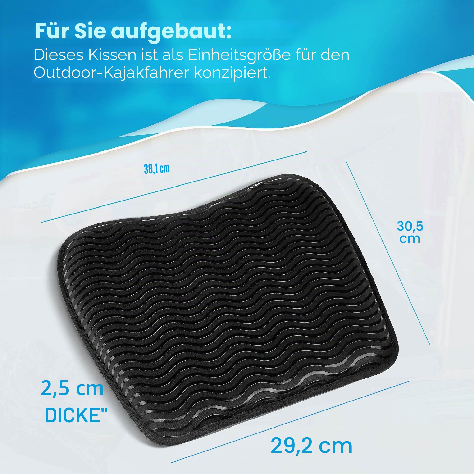 Hornet Watersports Rutschfestes Kajak-Sitzkissen, ideal für Kajakfahren, Kanufahren und mehr