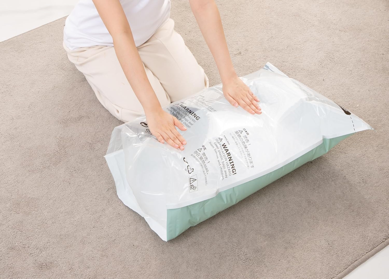 Vacuum Storage Bags for Clothing - NeatNest 6 Pack Medium Cube/Box-Shaped Space Saver Bags for Clothes, Pillows, Bedding, Dual Compression (Vacuum or Hand Press), Durable PE+PA Material