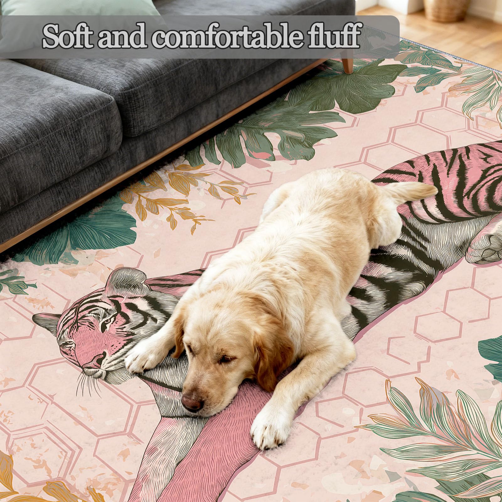 Boho Teppich Wohnzimmer80 x 150 cm Rosa