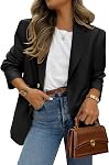 PRETTYGARDEN 2026 Blazers pour les femmes Business Casual Long Sleeve Lapel Open Front Suit Jacket travail Blazer avec des poches