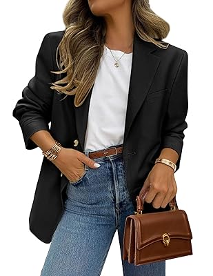 PRETTYGARDEN 2025 Blazers for Women Business Casual Long Sleeve Lapel Open Front Suit Jacket Work Blazer with Pockets