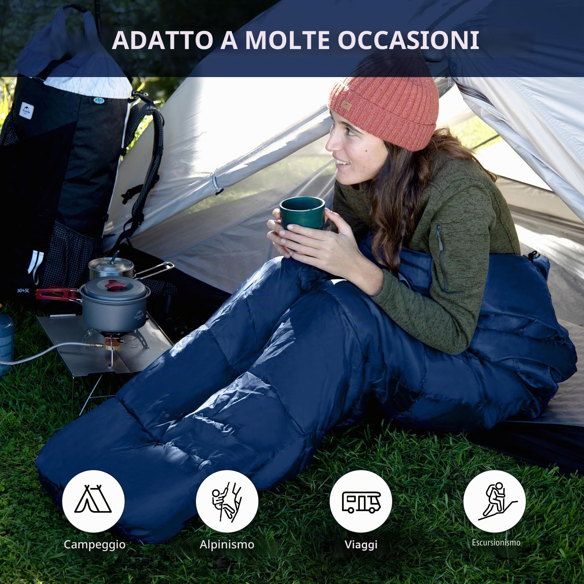Naturehike Sacco a Pelo Mummia, Sacco a Pelo in Cotone per Adulti E Bambini, Sacco a Pelo Compatto Portatile Ultraleggero Invernale 300GSM/600GSM, per Tutte le Stagioni con Borsa Impermeabile