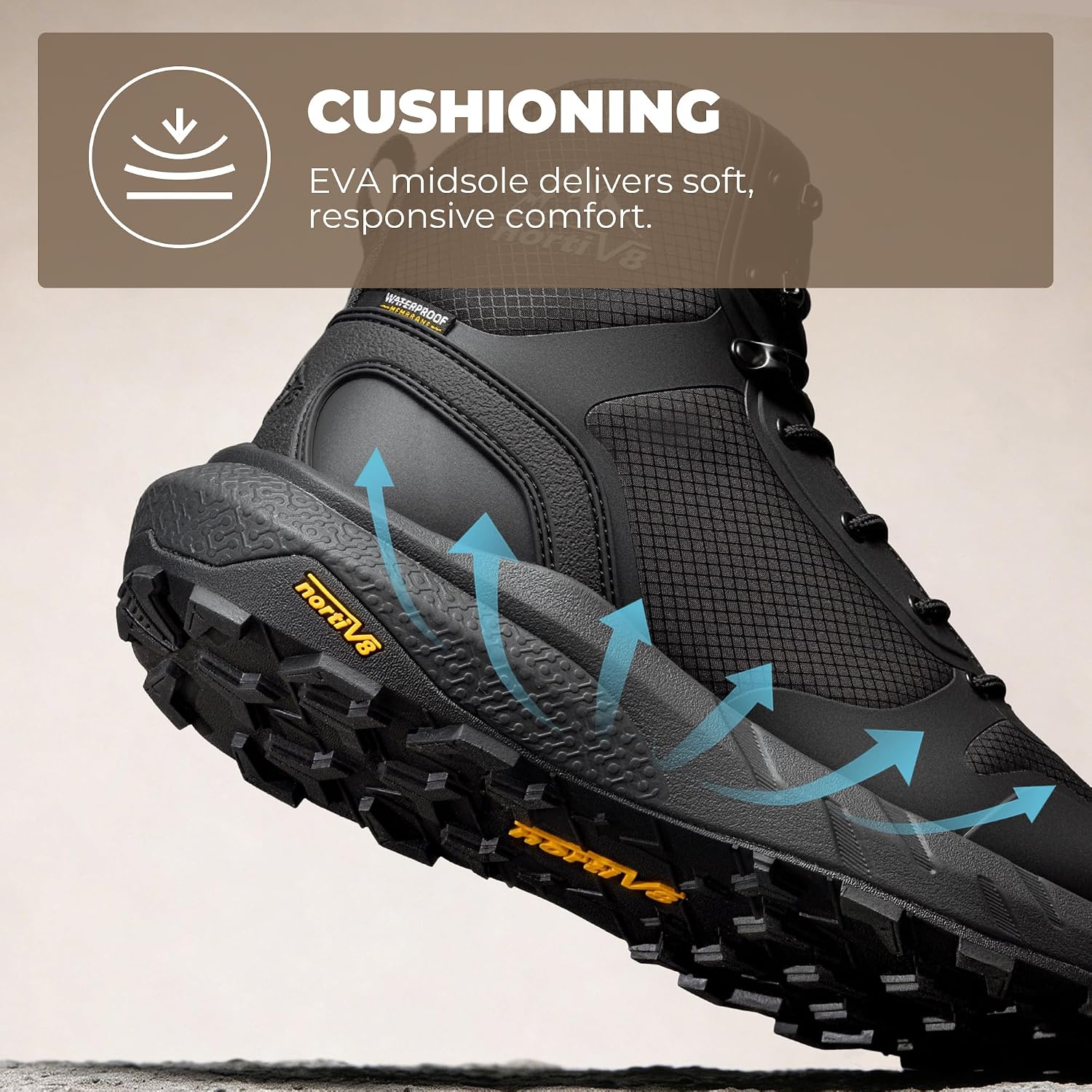 NORTIV 8 Men's Waterproof Work Tactical Boots Comfortable