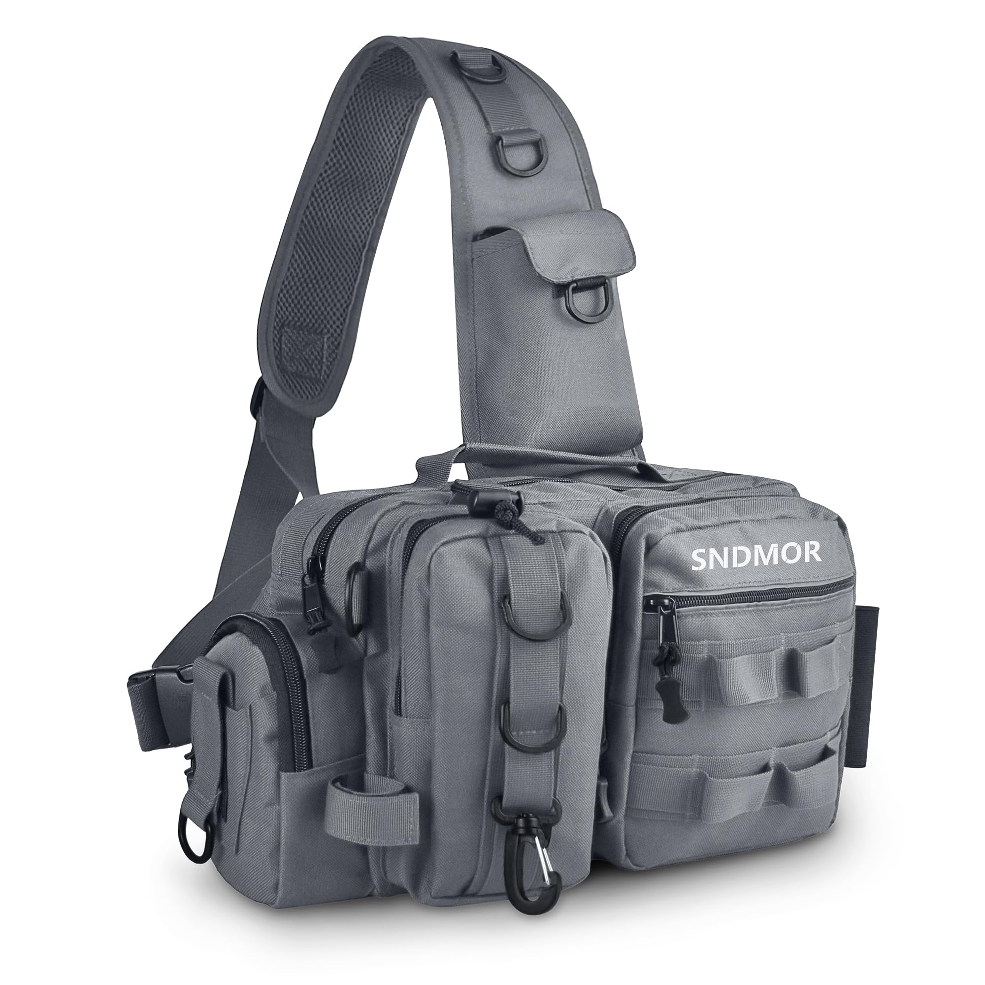 SNDMOR Borsa Pesca, Molteplici tasche Borsa Pesca Spinning, Durevole Borsa da Pesca, Messenger può essere Trasportato Zaino Pesca