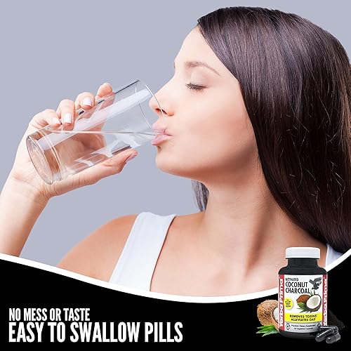 Miniatura 3 de Yerba Prima Carbón de coco activado, 60 cápsulas, limpieza natural de desintoxicación, vegetariano, vegano, sin gluten, sin OMG