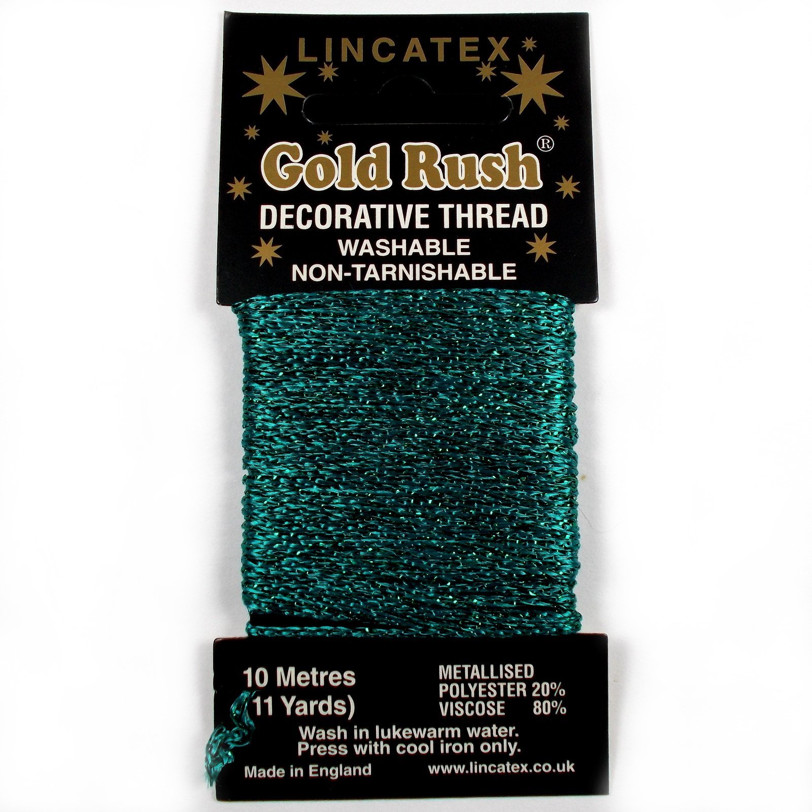 Gold Rush Metallic Decorative Glitter Embroidery Thread - 10 Metre Card (Jade)