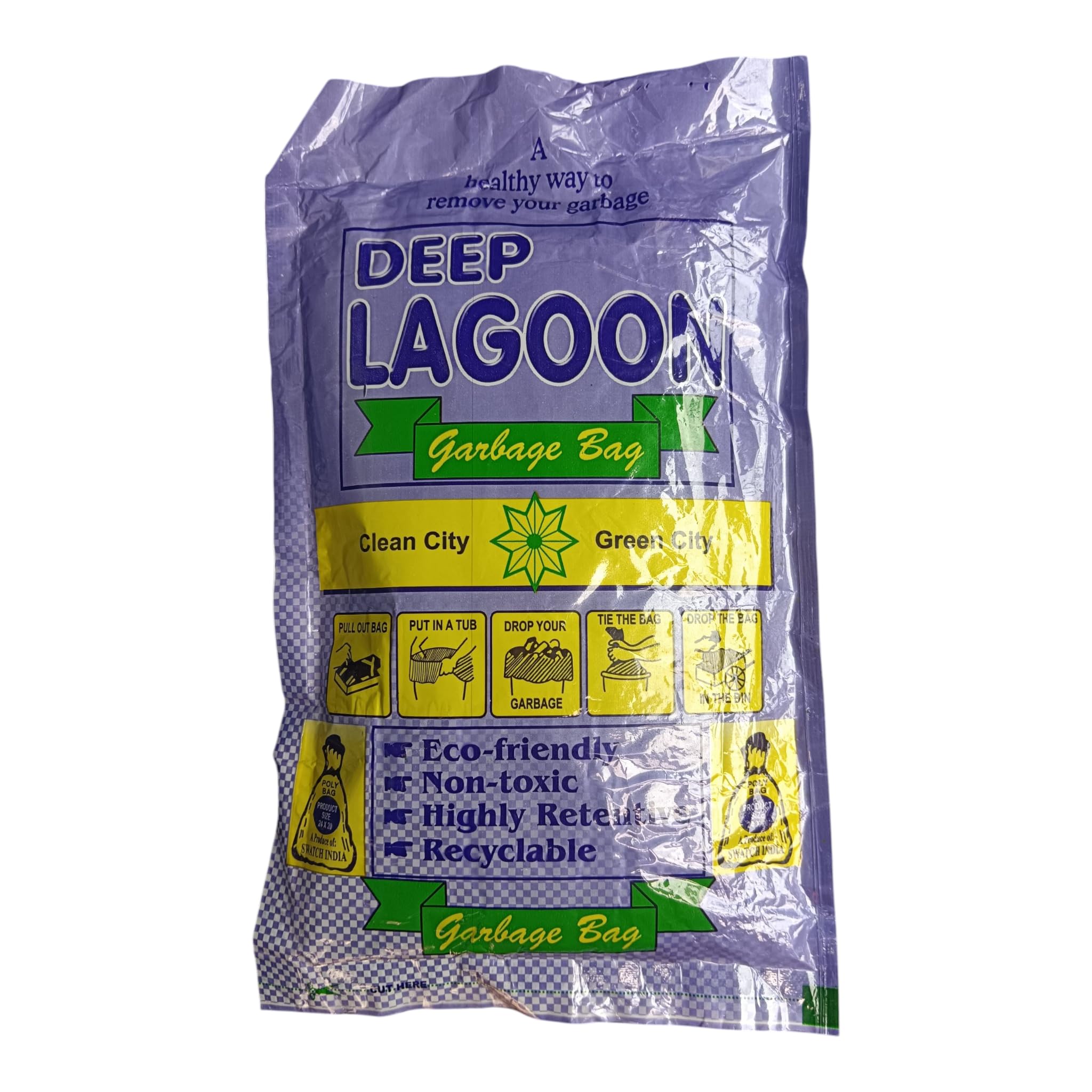 Deep Lagoon Garbage Bags, Non-toxic, Recyclable, size 24 * 20, 60 Bags-image-0