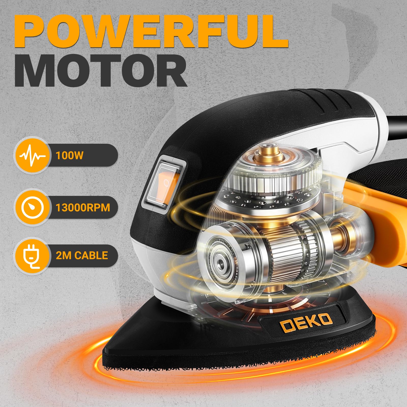 DEKOPRO Detail Sander - Smooth Finishes & Tight Spaces -2