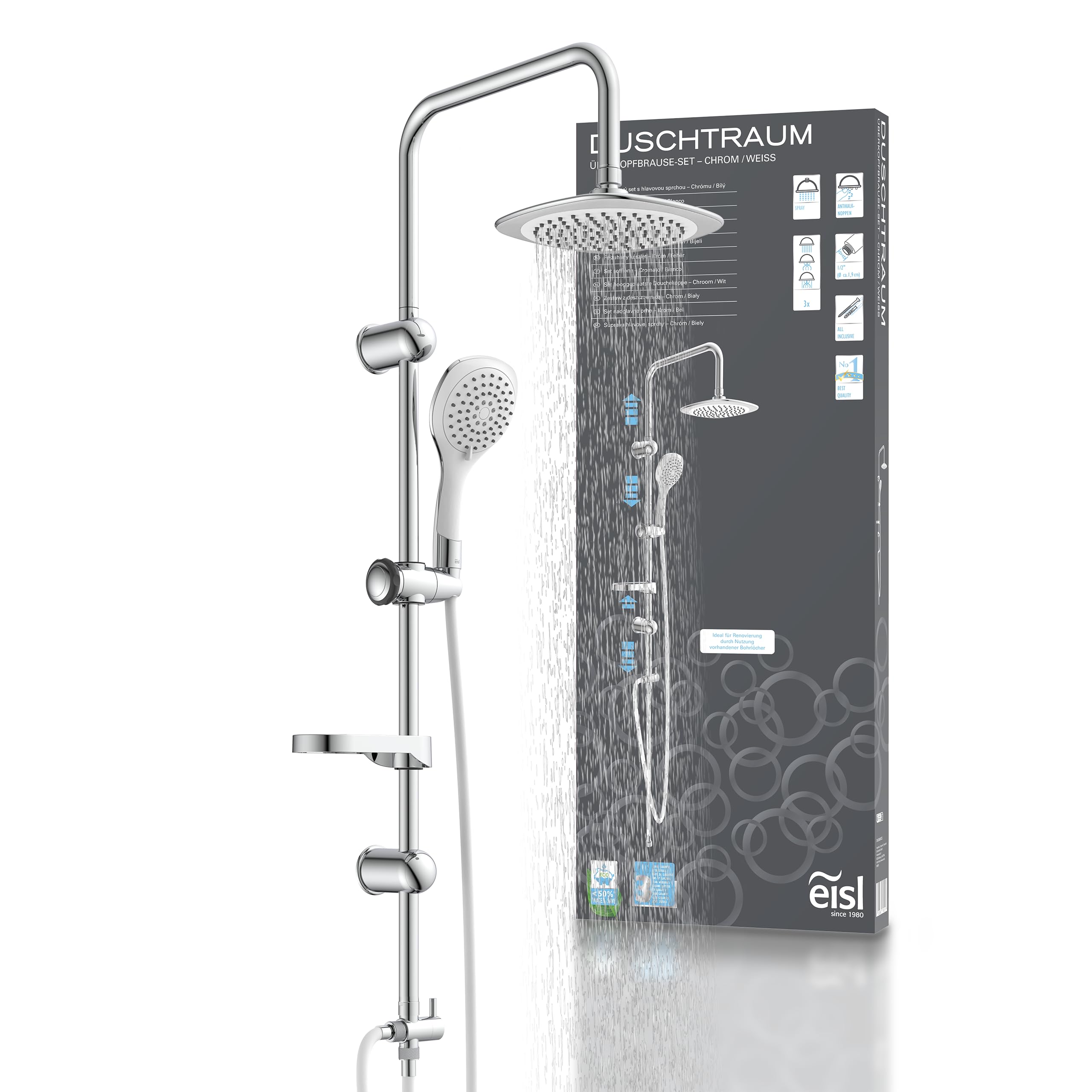 EISL Duschset DUSCHTRAUM mit Regendusche und Handbrause