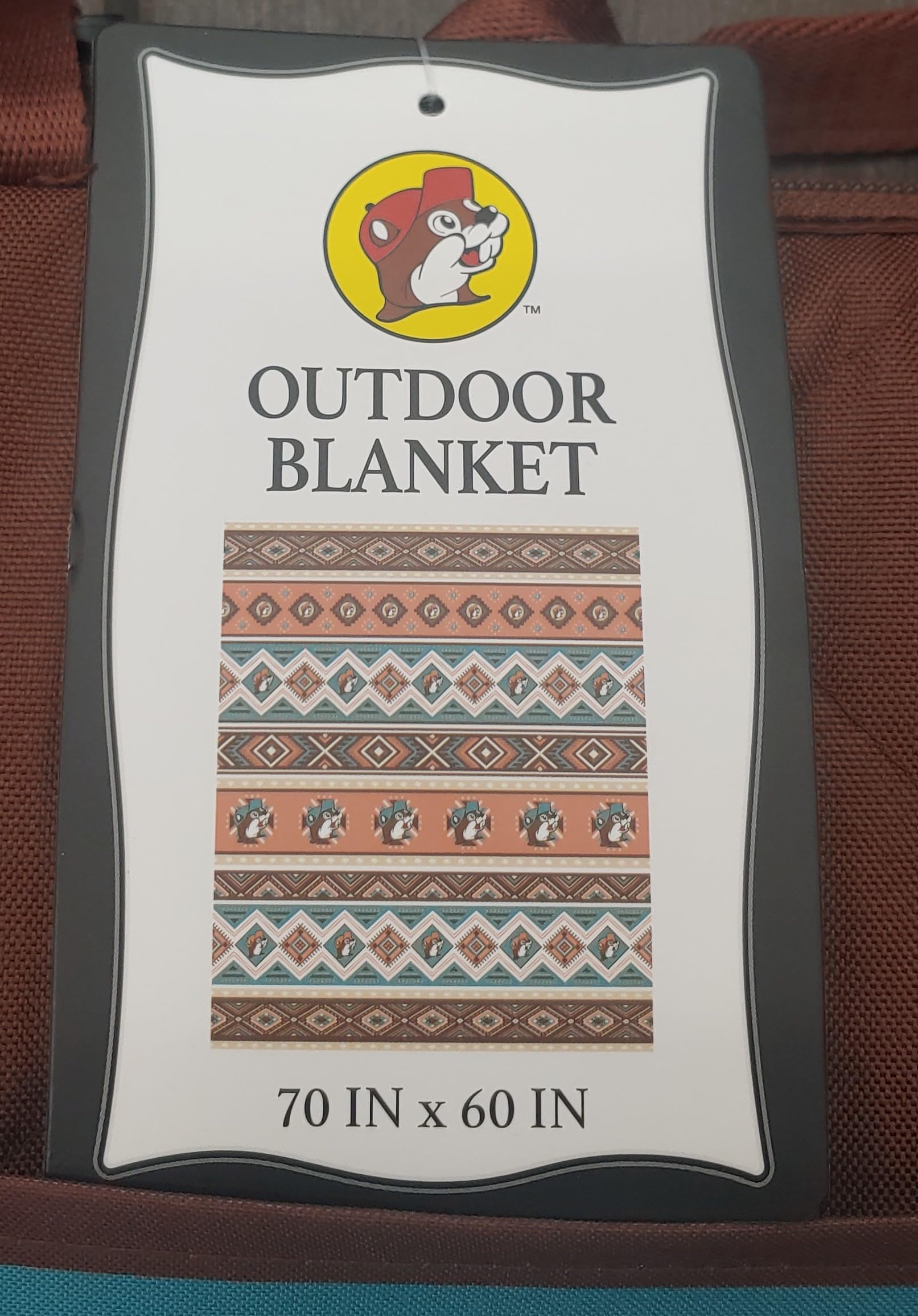 Grande Couverture Extérieure Buc-ee's – Motif Aztèque – 70x60 Pouces – Neuve Avec étiquette – Camping/pique-nique