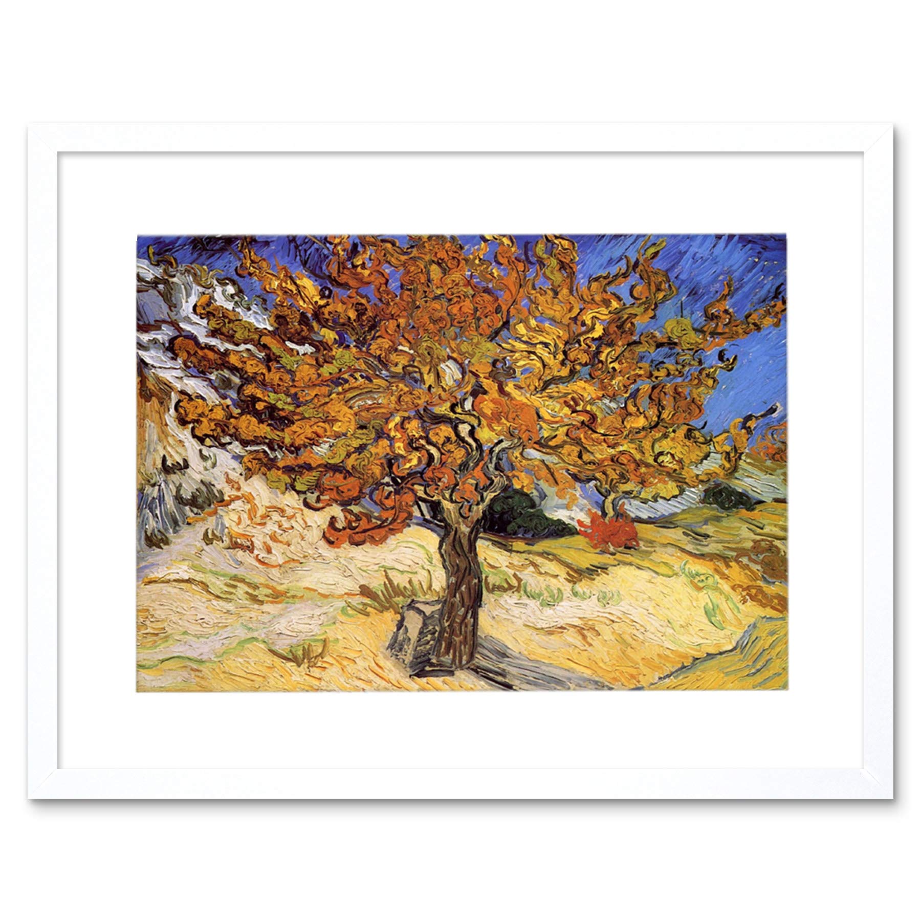 Wee Blue Coo Van Gogh Mulberry Tree 1889 Painting Frame Art Print Picture 22 F12X1622