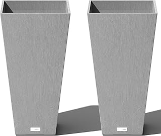 Veradek V-Resin Indoor/Outdoor Taper Planter, 2-Pack (26 inch, Grey)