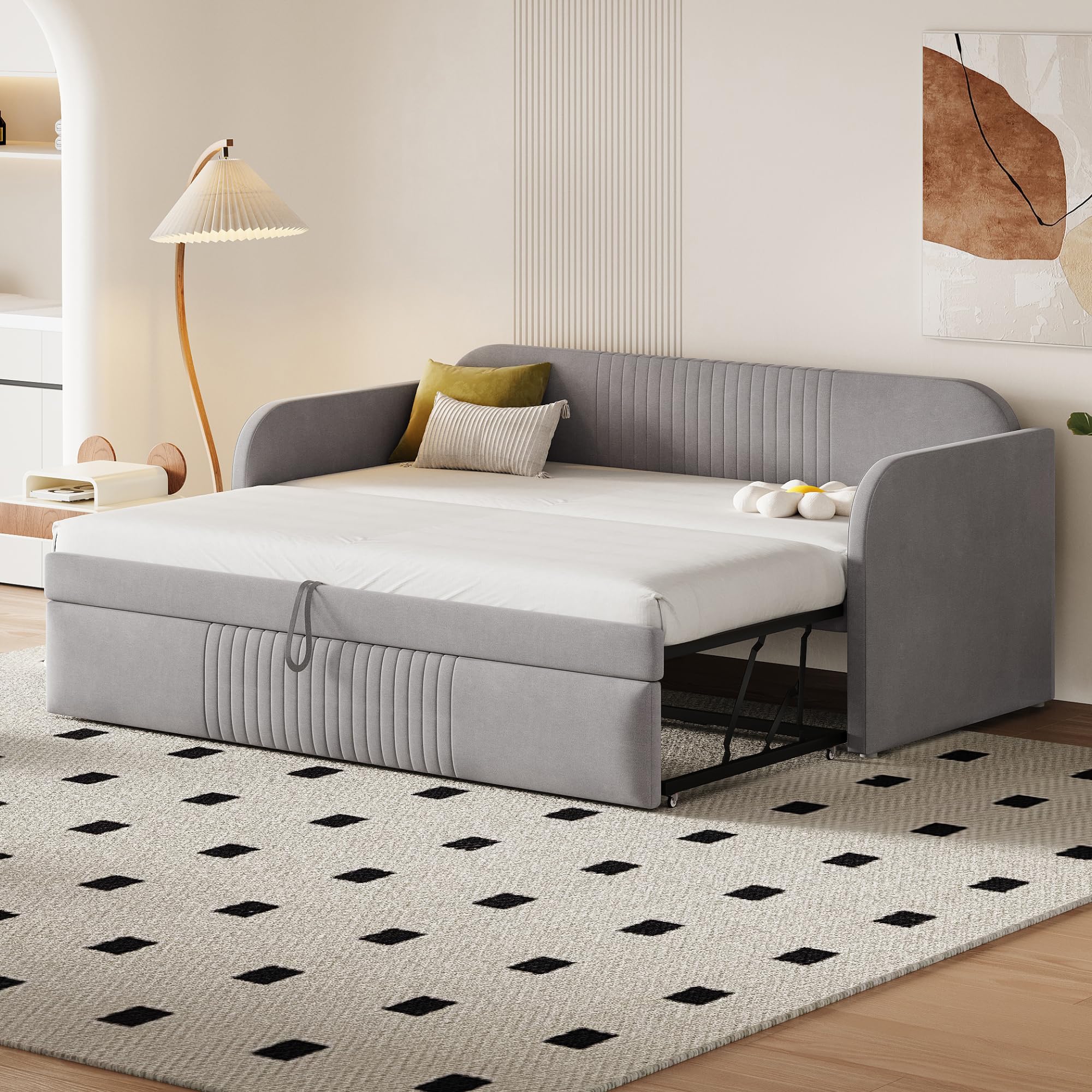Canapé Fixe 2 Places En Velours Marron – Largeur 190 Cm, Tissu Doux Et Confortable